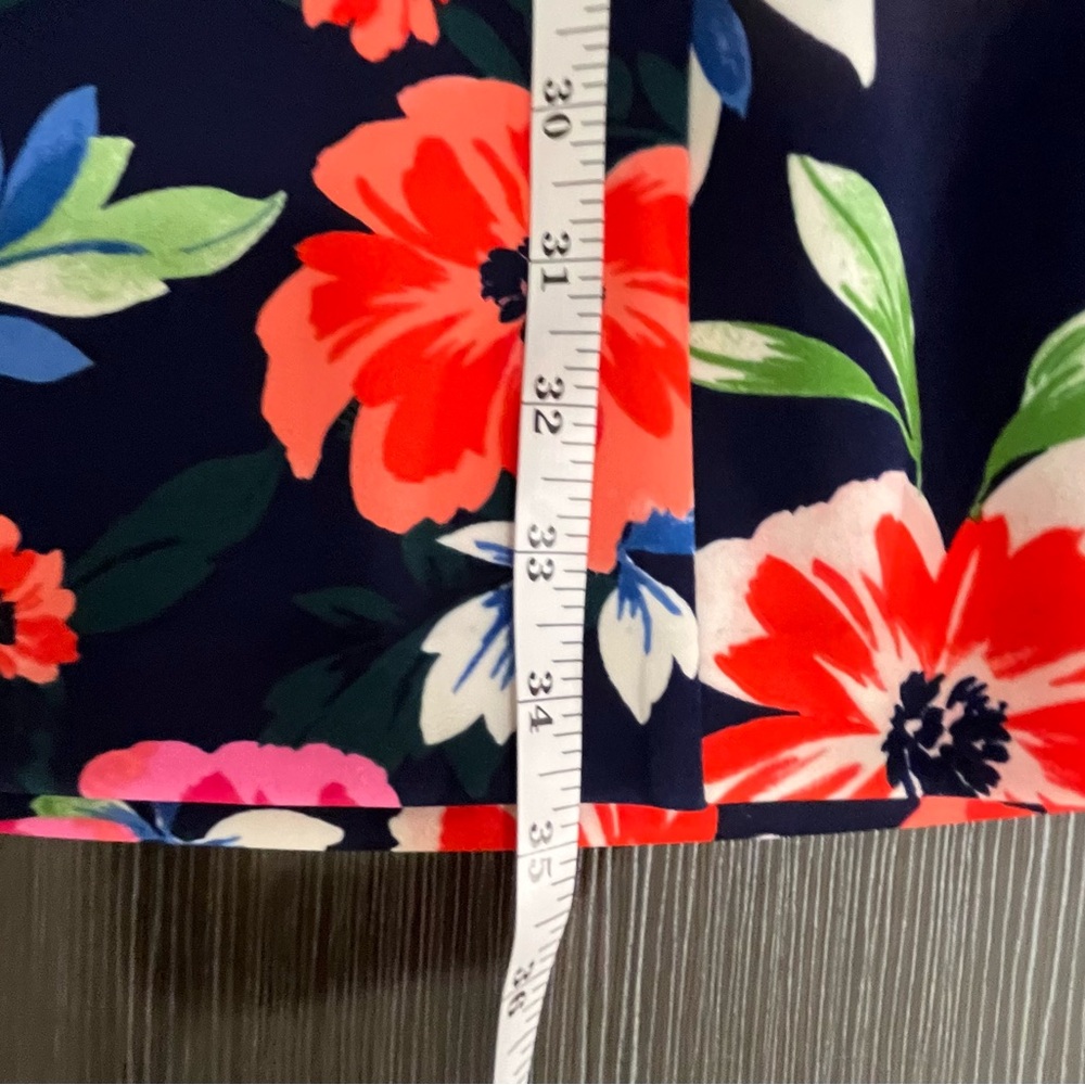 Vince Camuto NWT Navy Floral Fit and Flare Sleeveless Dress Size 8 - Picture 10 of 11